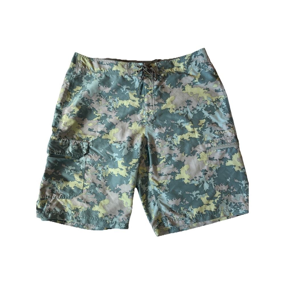 SIMMS Men's Performance Fishing Shorts Quick Dry Lightweight Green Cargo Size XL